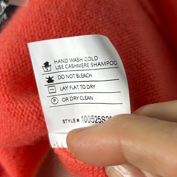 NWT REPEAT Circle Cardigan 100% Organic Cashmere Sunset Coral Red Sz 38/S - Picture 9 of 13